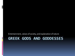 Greek gods and goddesses