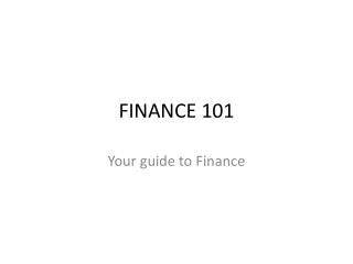 FINANCE 101