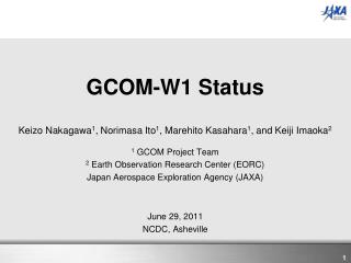GCOM-W1 Status