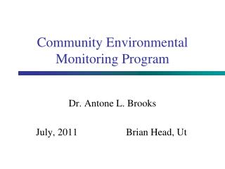 Community Environmental Monitoring Program