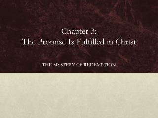 Chapter 3: The Promise Is Fulfilled in Christ