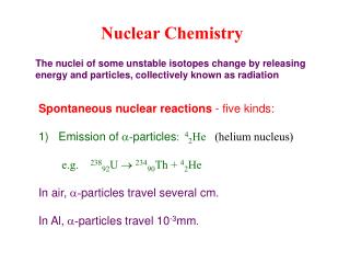 Nuclear Chemistry