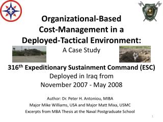 Author: Dr. Peter H. Antoniou, MIBA Major Mike Williams, USA and Major Matt Mixa, USMC