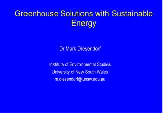 Greenhouse Solutions with Sustainable Energy