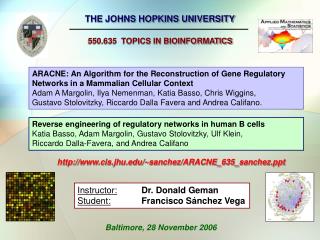 ARACNE: An Algorithm for the Reconstruction of Gene Regulatory