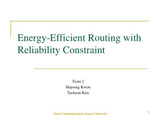 Energy-Efficient Routing with Reliability Constraint