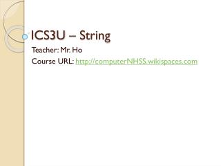 ICS3U – String