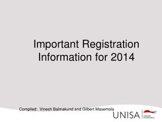 Important Registration Information for 2014