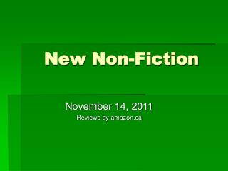 New Non-Fiction