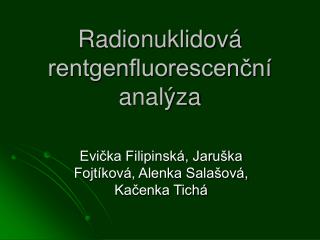 Radionuklidová rentgenfluorescenční analýza