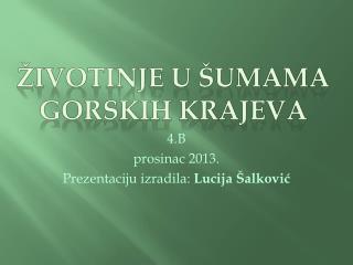 4.B p rosinac 2013 . Prezentaciju izradila: Lucija Šalković