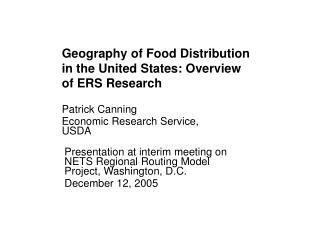 Geography of Food Distribution in the United States: Overview of ERS Research