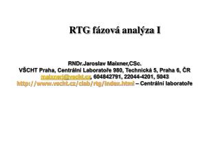 RTG fázová analýza I