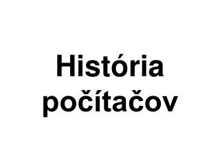 História počítačov