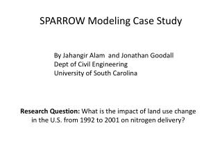 SPARROW Modeling Case Study