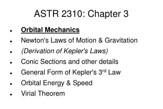 ASTR 2310: Chapter 3