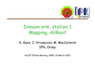 Dimuon arm, station 1 Mapping, AliRoot