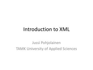 Introduction to XML