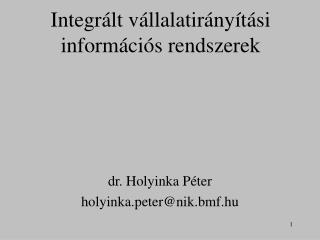 Integrált vállalatirányítási információs rendszerek