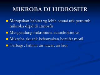 MIKROBA DI HIDROSFIR