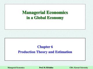 Managerial Economics in a Global Economy