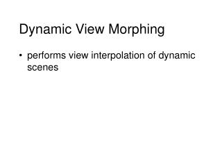 Dynamic View Morphing