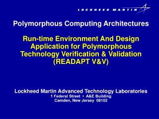 Polymorphous Computing Architectures