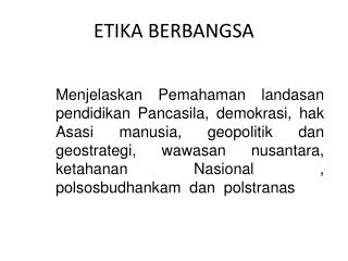 ETIKA BERBANGSA