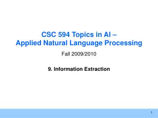 CSC 594 Topics in AI – Applied Natural Language Processing