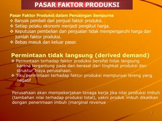 PASAR FAKTOR PRODUKSI