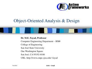 Object-Oriented Analysis &amp; Design