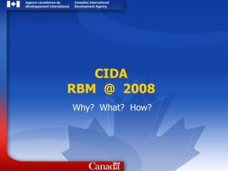 CIDA RBM @ 2008