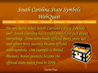 South Carolina State Symbols WebQuest