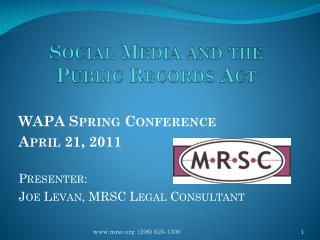 Social Media and the Public Records Act