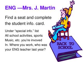 ENG —Mrs. J. Martin