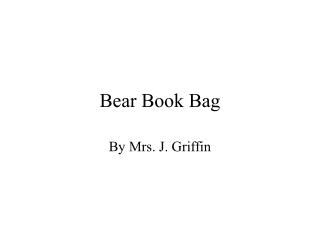Bear Book Bag