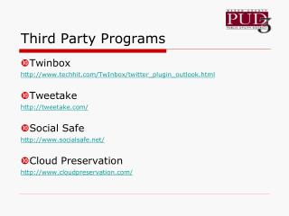 Third Party Programs