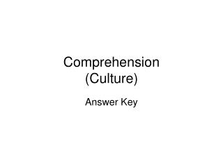 Comprehension (Culture)