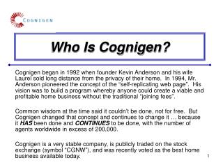 Who Is Cognigen?