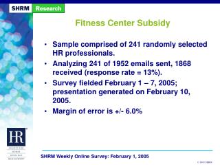 Fitness Center Subsidy