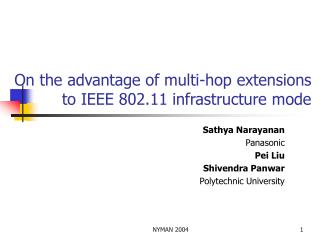On the advantage of multi-hop extensions to IEEE 802.11 infrastructure mode