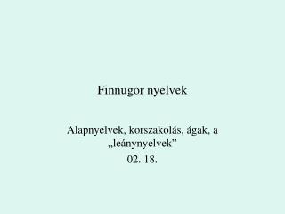 Finnugor nyelvek