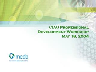 CfAO Professional Development Workshop May 18, 2004