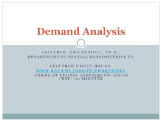 Demand Analysis