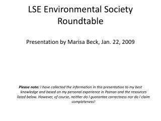 LSE Environmental Society Roundtable