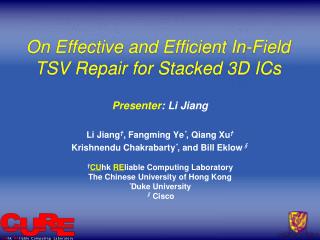 On Effective and Efficient In-Field TSV Repair for Stacked 3D ICs