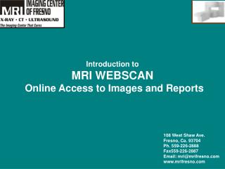 Introduction to MRI WEBSCAN