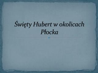 Święty Hubert w okolicach Płocka