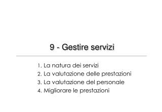 9 - Gestire servizi