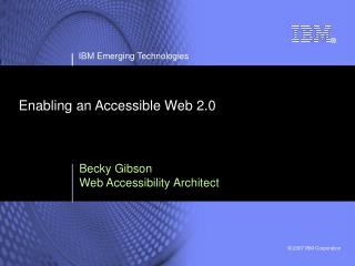 Enabling an Accessible Web 2.0